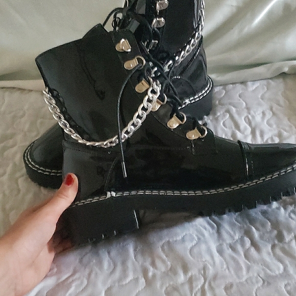 black combat chain boots - Picture 6 of 7